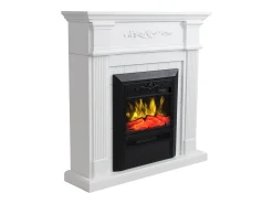 Lareira eléctrica de chão - Com cornija - C98 x P26 x A100,8 cm - Branco - OTEMANU