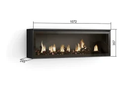 Lareira eléctrica LED, 107x38x25cm, Sala de estar - Sala jantar, Lareira eléctrica, Preto