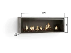 Lareira eléctrica LED, 107x38x25cm, Sala de estar - Sala jantar, Lareira eléctrica, Cimento