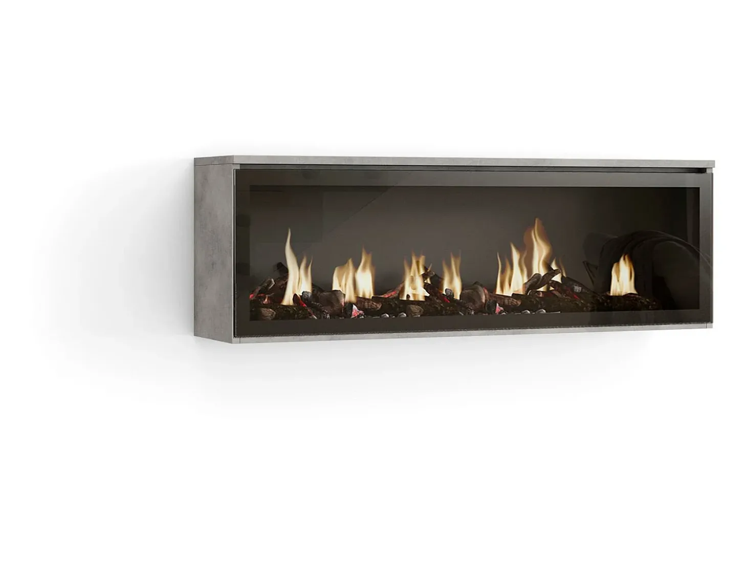 Lareira eléctrica LED, 107x38x25cm, Sala de estar - Sala jantar, Lareira eléctrica, Cimento