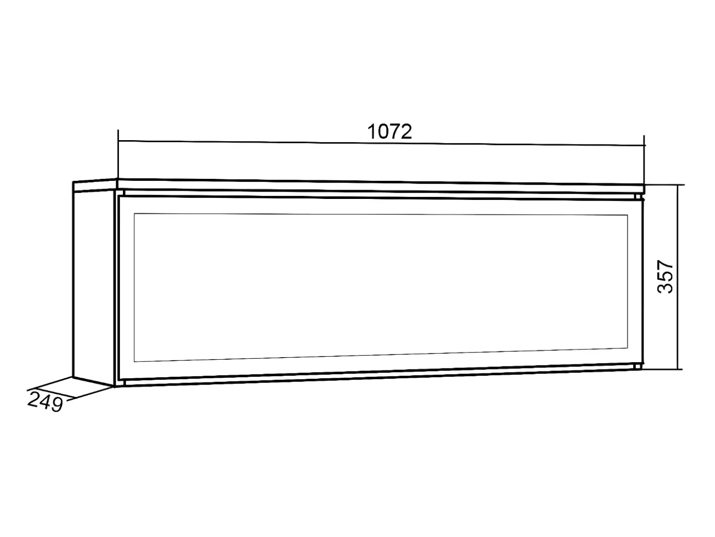 Lareira eléctrica LED, 107x38x25cm, Sala de estar - Sala jantar, Lareira eléctrica, Cimento