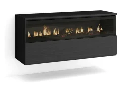 Lareira eléctrica LED, 102x35x45cm, 1 abertura, 1 porta, Lareira eléctrica, Suspensos, Preto