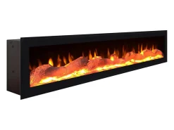 Lareira eléctrica LED, 102x35x45cm, 1 abertura, 1 porta, Lareira eléctrica, Suspensos, Preto