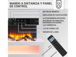 Lareira elétrica BALDERIA Nikos - Lareira de parede, 2000 W - Branco