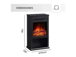 Lareira elétrica BALDERIA Ember - Lareira de chão - preta