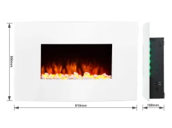 Lareira elétrica BALDERIA Enjo - Lareira de parede, aquecimento 2000 W - Branco