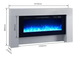 Lareira elétrica BALDERIA Zeus - Lareira de chão, aquecimento 2000 W - Aspecto betão