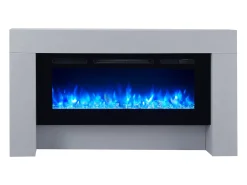 Lareira elétrica BALDERIA Zeus - Lareira de chão, aquecimento 2000 W - Aspecto betão
