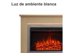 Lareira elétrica BALDERIA Typhon - Lareira de pé, aquecimento 2000 W - Castanho claro