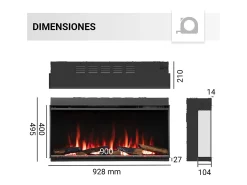 Lareira elétrica BALDERIA Athena smart 36 - Lareira embutida - Preto