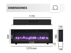 Lareira elétrica BALDERIA Leif 50 - 3 em 1 - preta