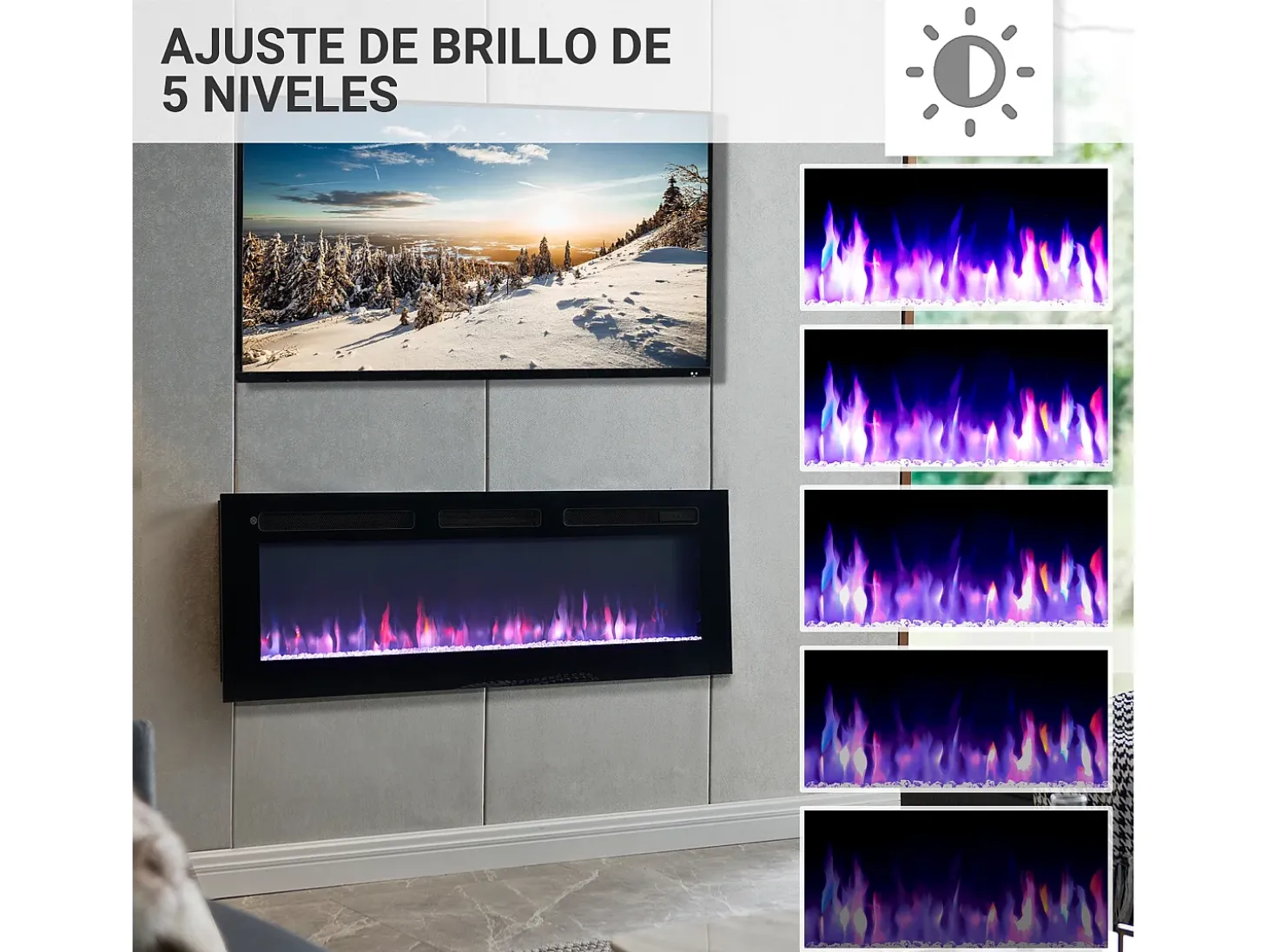 Lareira elétrica BALDERIA Leif 50 - 3 em 1 - preta