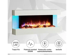 Lareira elétrica BALDERIA Helia - Lareira de parede, 2000 W - Branca