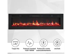 Lareira elétrica BALDERIA Leif 60 - 2 em 1 - preta