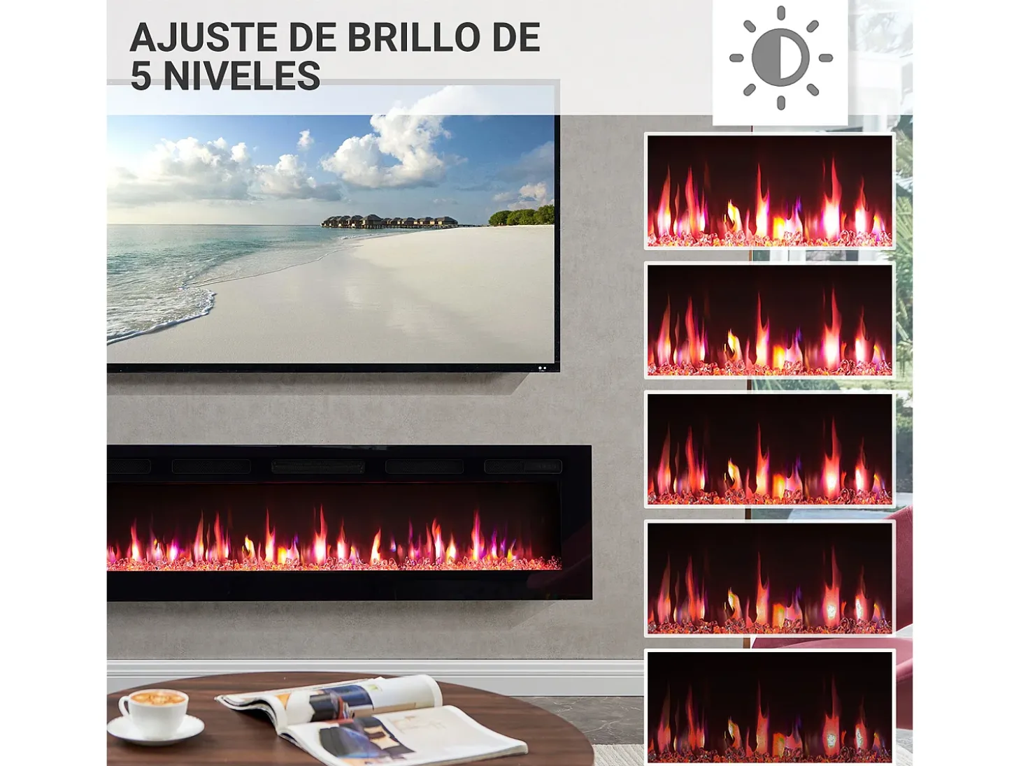Lareira elétrica BALDERIA Leif 60 - 2 em 1 - preta