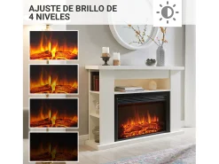 Lareira elétrica BALDERIA Ruby - Lareira com aquecimento 2000 W - Branco