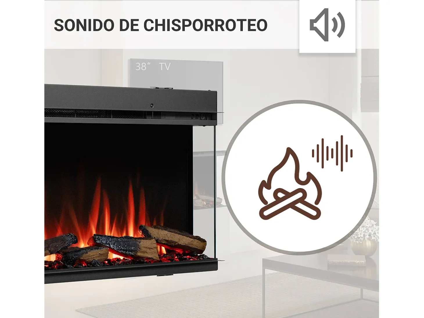 Lareira elétrica BALDERIA Athena smart 52 - Lareira embutida - Preto