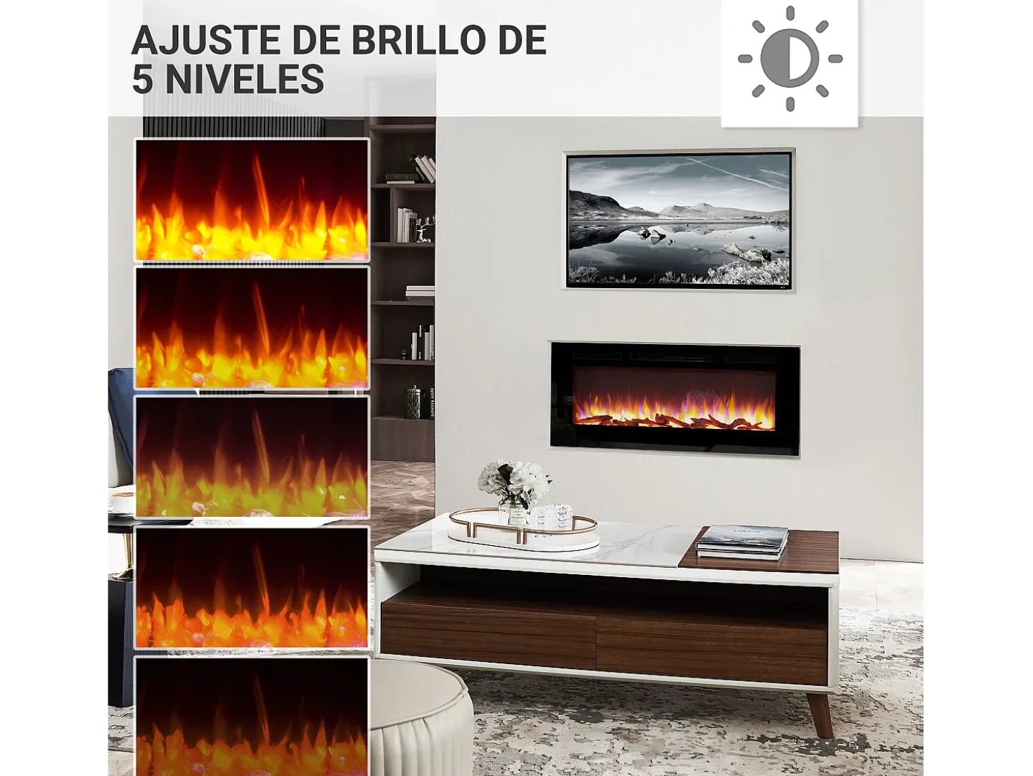 Lareira elétrica BALDERIA Fiamma 48 - Lareira embutida - Preto