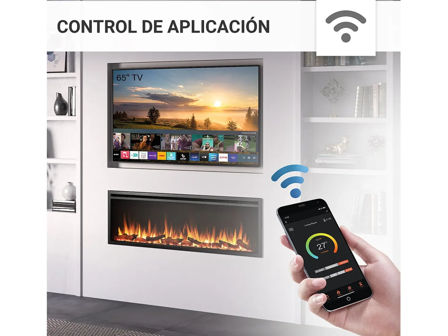 Lareira elétrica BALDERIA Atalanta 60 - Lareira embutida, 1500 W - Preto