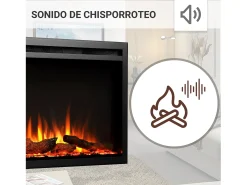Lareira elétrica BALDERIA Atalanta 60 - Lareira embutida, 1500 W - Preto