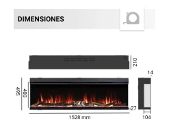 Lareira elétrica BALDERIA Athena smart 60 - Lareira embutida - Preto