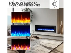 Lareira elétrica BALDERIA Fiamma 68 - Lareira embutida, aquecimento 2000 W - Preto