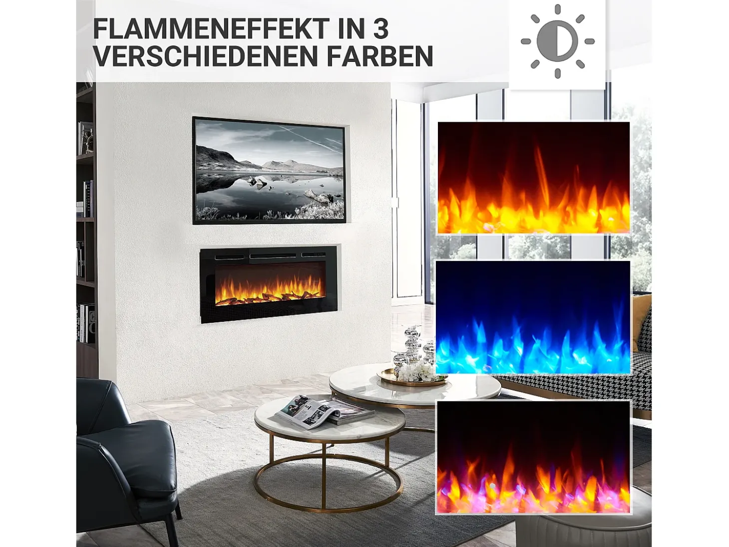Lareira elétrica BALDERIA Fiamma 40 - Lareira embutida - preta