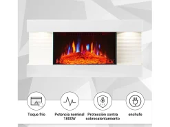 Lareira elétrica BALDERIA Ida ñ Lareira de parede - Branca