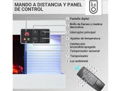 Lareira elétrica BALDERIA Lumina - Lareira de parede - Branca