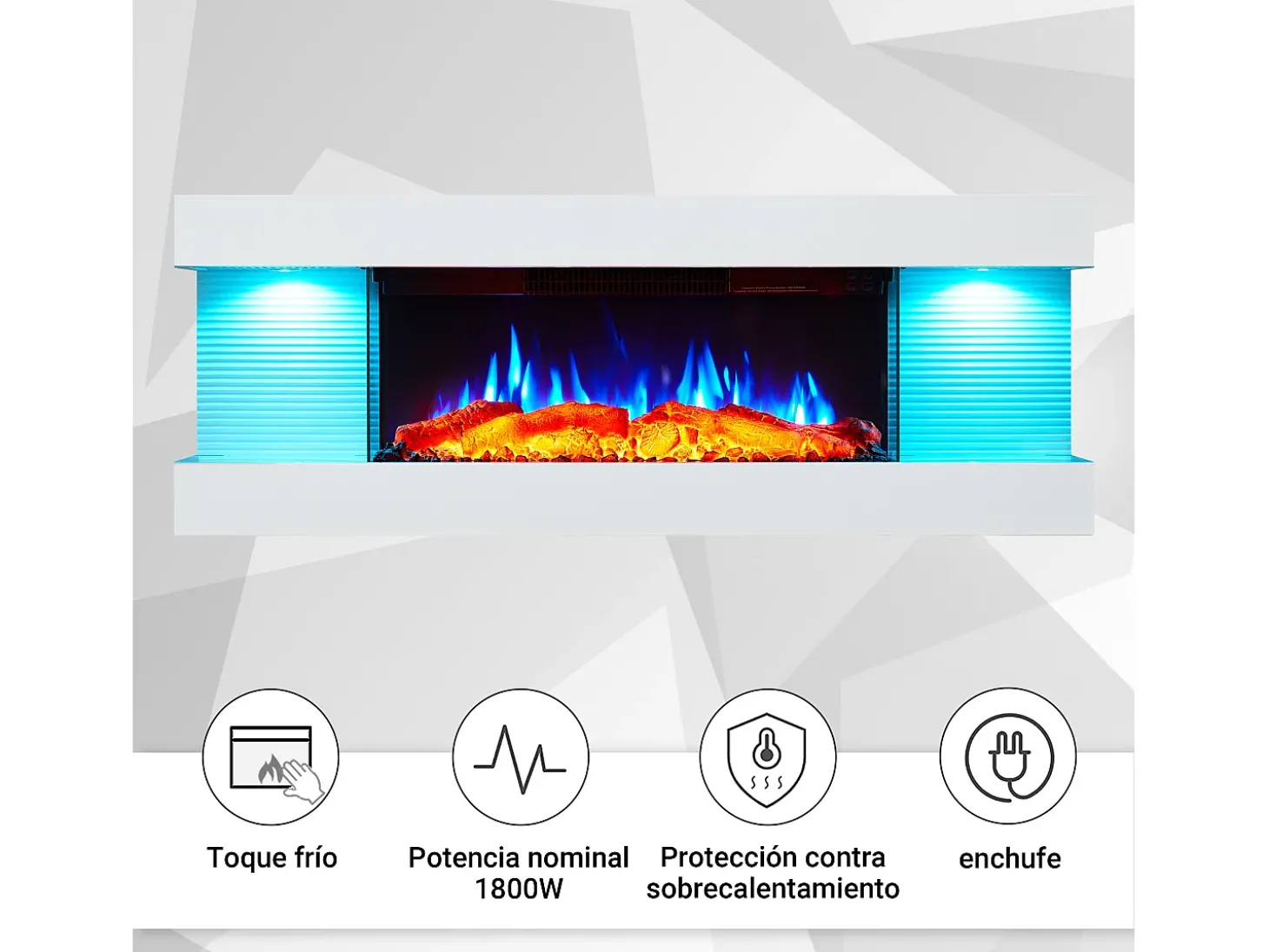 Lareira elétrica BALDERIA Lumina - Lareira de parede - Branca
