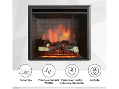 Lareira elétrica BALDERIA Calida 23 - Lareira embutida - Preto