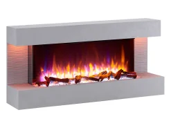 Lareira elétrica BALDERIA Helia - Lareira de parede, 2000 W - Cinza