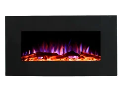 Lareira elétrica CHANDELA- C84 x L14 x A45 cm - Preta
