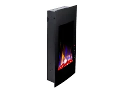 Lareira elétrica curva VULCANO - C41 x L13 x A81 cm - Preta