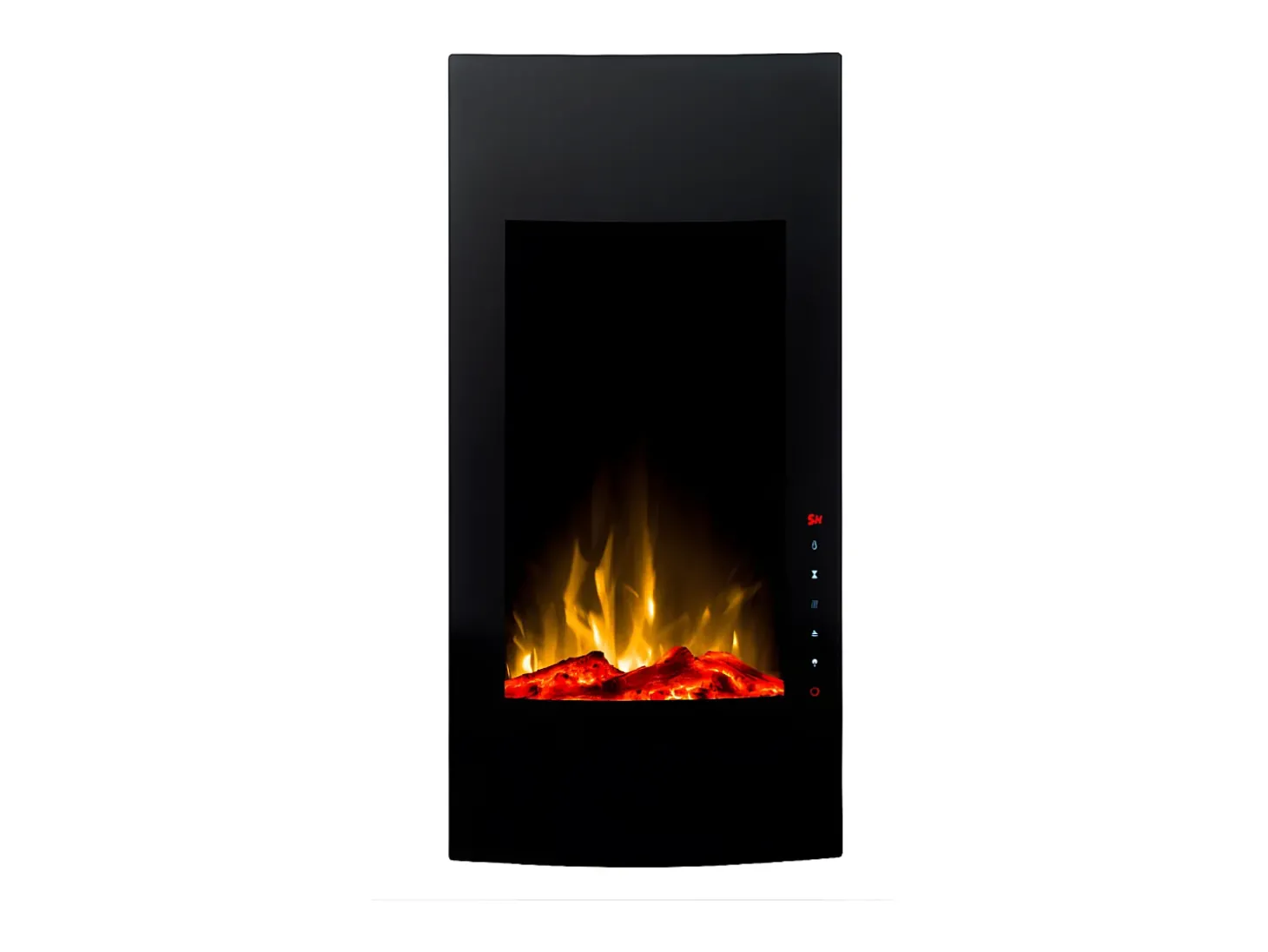 Lareira elétrica curva VULCANO - C41 x L13 x A81 cm - Preta