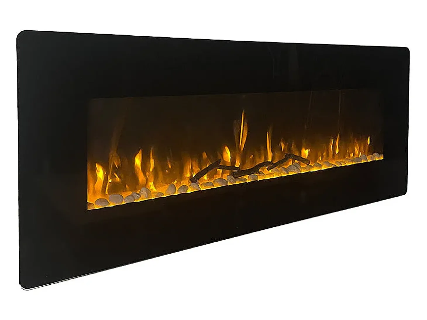 Lareira elétrica de parede DALLAS L127 x D 11 x H50