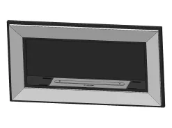 Lareira embutida a bioetanol Frame 900 SimpleFire com vidro preto