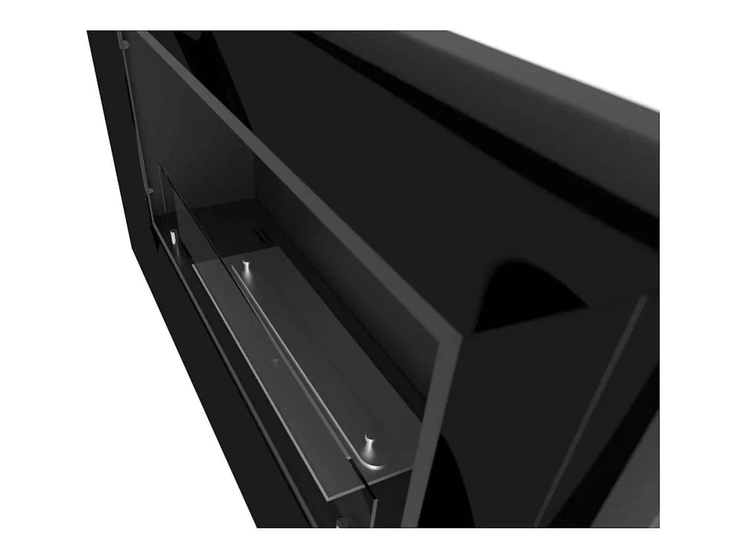 Lareira embutida a bioetanol Frame 900 SimpleFire com vidro preto