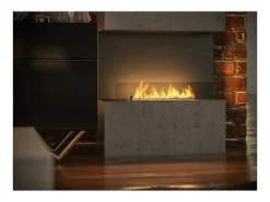 Lareira embutida a bioetanol design C800 V1 com vidro aberto em 3 lados, queimador de 0,7 litros