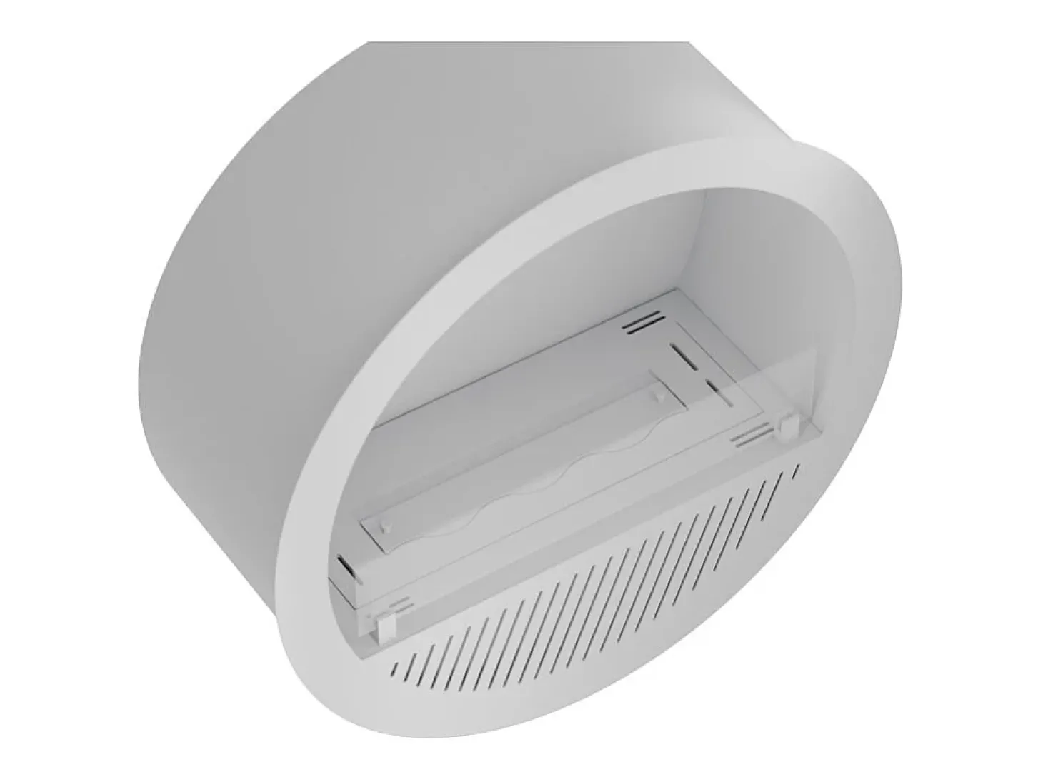 Lareira embutida a bioetanol Incyrcle Inside - Biolareira de parede com design redondo d.70cm branca