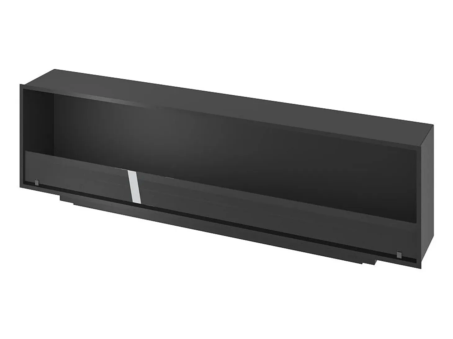 Lareira embutida a bioetanol Inside Black 2000 - Preto fosco, com vidro, queimador de 6 L, design moderno