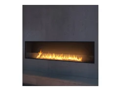Lareira embutida a bioetanol Inside Black 2000 - Preto fosco, com vidro, queimador de 6 L, design moderno