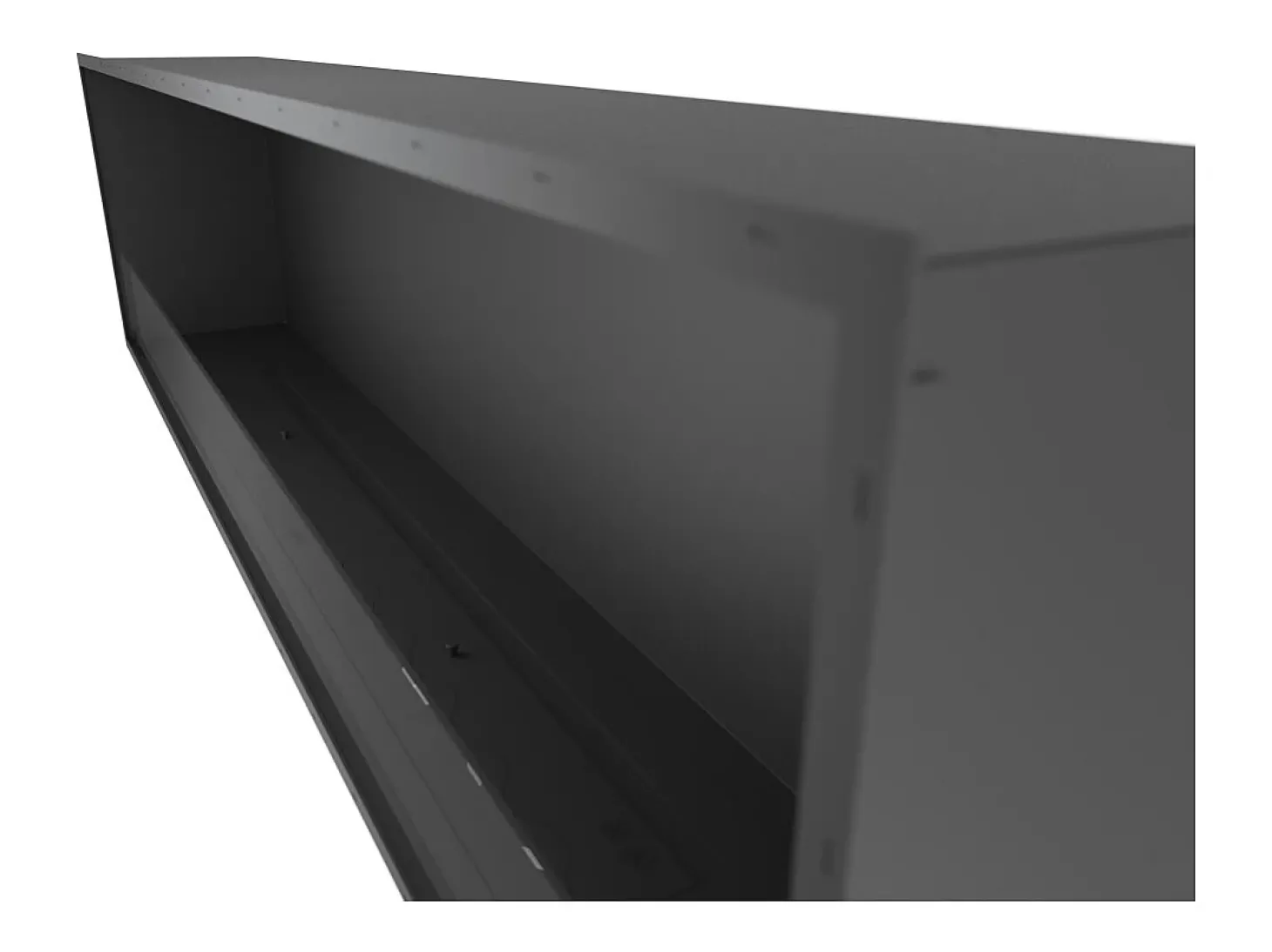 Lareira embutida a bioetanol Inside Black 2000 - Preto fosco, com vidro, queimador de 6 L, design moderno