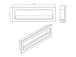 Lareira embutida a bioetanol de parede 120x40 LIVORNO 120 Preto