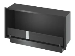 Lareira embutida a bioetanol Inside Black 1000 - Preto fosco, com vidro, queimador de 3 litros, design moderno