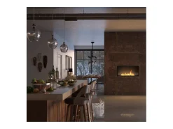 Lareira embutida a bioetanol Inside Black 1000 - Preto fosco, com vidro, queimador de 3 litros, design moderno