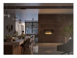 Lareira embutida a bioetanol Inside Black 1000 - Preto fosco, com vidro, queimador de 3 litros, design moderno