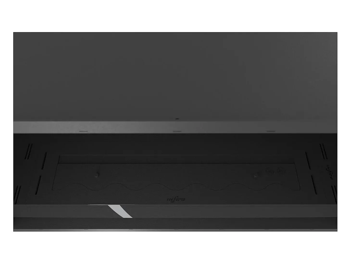 Lareira embutida a bioetanol Inside Black 1000 - Preto fosco, com vidro, queimador de 3 litros, design moderno