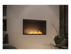 Lareira embutida a bioetanol Inside Black 800 - Preto fosco, com vidro, queimador de 1L, design moderno