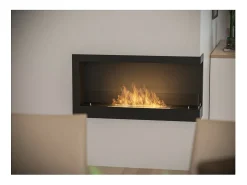 Lareira embutida a bioetanol Corner 900 Right SimpleFire com vidro